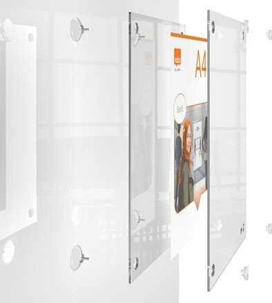 Nobo Premium A4 akrilinis rėmelis su siurbtukais