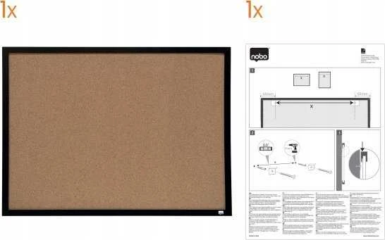 Nobo kamštinė lenta su juodu rėmu 585x430 mm