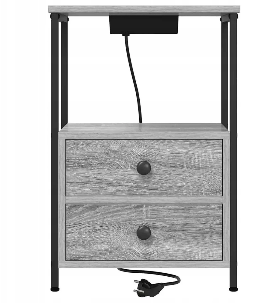 Šalia lovos spintelė 2 pcs Pilkas Sonoma 40 x 31 x 60 cm