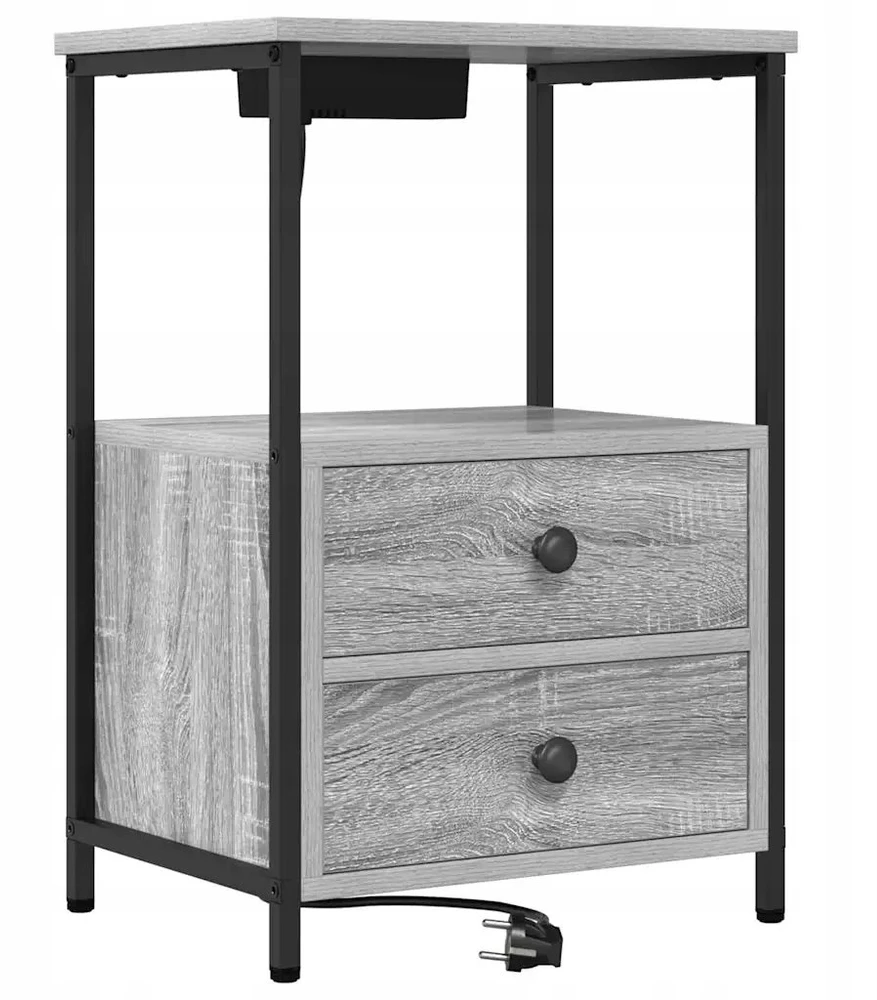 Šalia lovos spintelė 2 pcs Pilkas Sonoma 40 x 31 x 60 cm