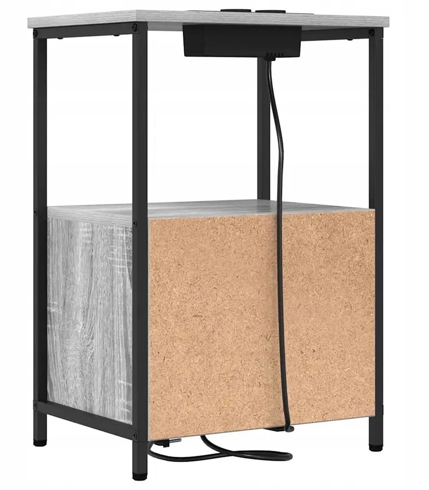 Šalia lovos spintelė 2 pcs Pilkas Sonoma 40 x 31 x 60 cm