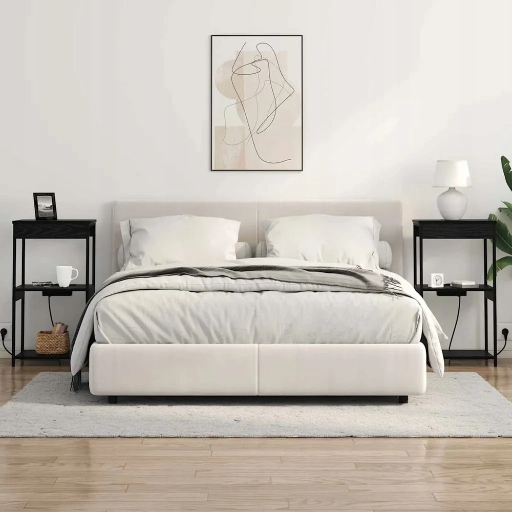 Šalia lovos spintelė su lentyna Juodas ąžuolas 41 x 31 x 76 cm