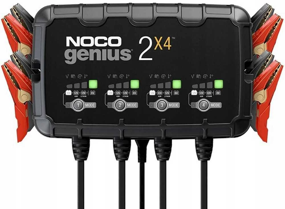 Noco GENIUS2X4 8A 4 bankų akumuliatorių įkroviklis
