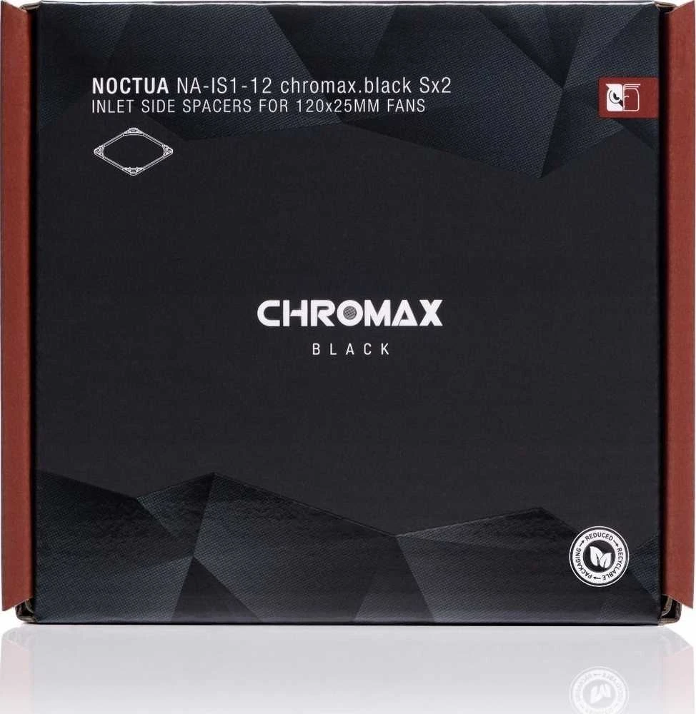 „Noctua NA-IS1-12 chromax.juodas“ tarpikliai 120 mm ventiliatoriams – 2 vnt. rinkinys
