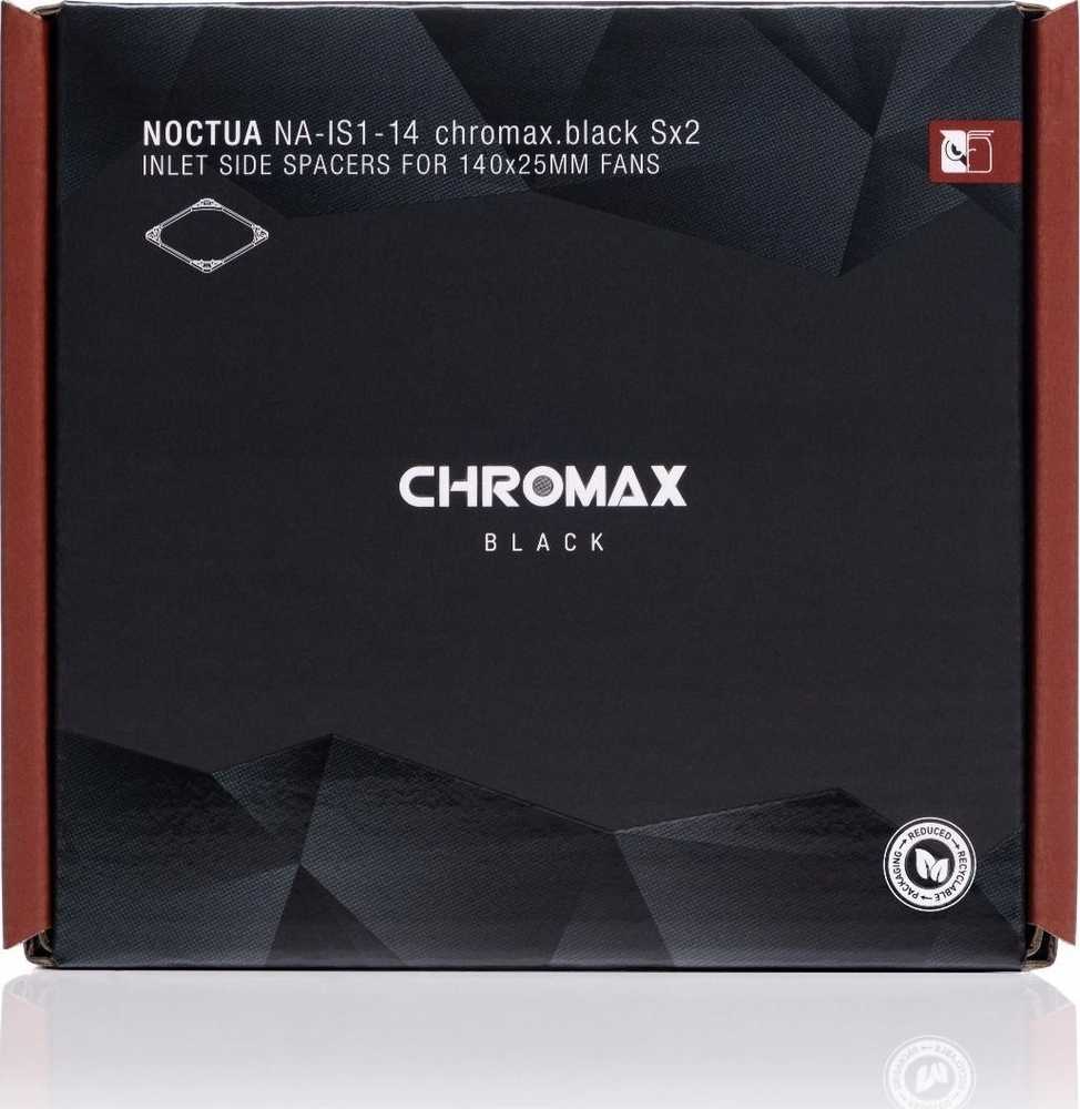 Noctua NA-IS1-14 chromax.juodas tarpikliai 140 mm ventiliatoriams - 2 vnt. rinkinys