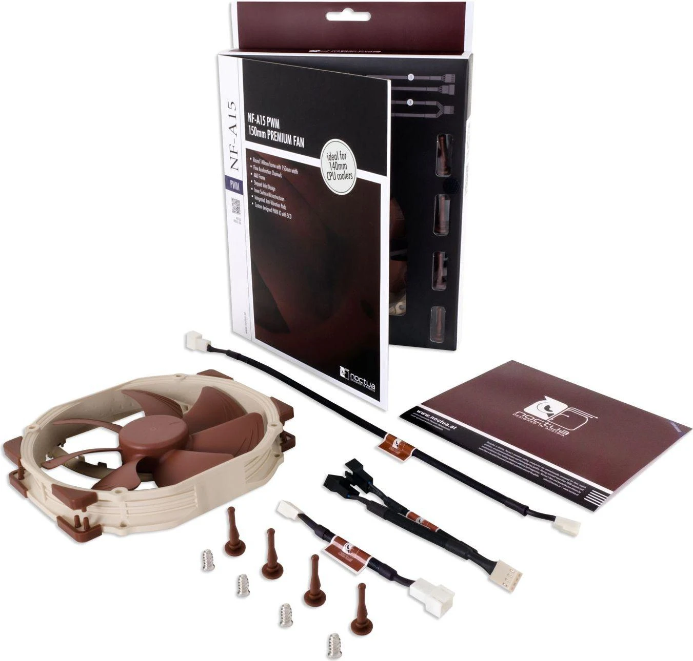 Noctua NF-A15 PWM ventiliatorius su pilnu komplektu