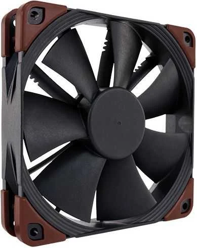 Noctua NF-A14 ventiliatorius, juodas su rudais kampais