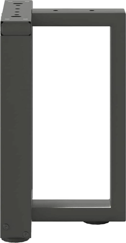 Kavos staliuko kojelės, T formos, 2 vnt., antracito spalvos, 38x25x(42-43) cm, plienas