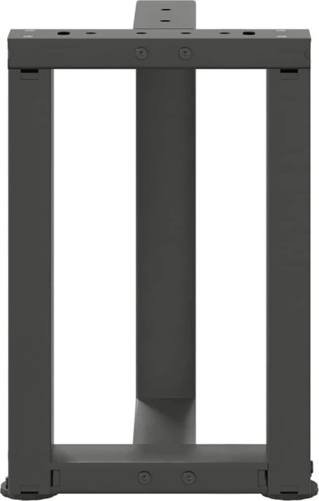 Kavos staliuko kojelės, T formos, 2 vnt., antracito spalvos, 38x25x(42-43) cm, plienas