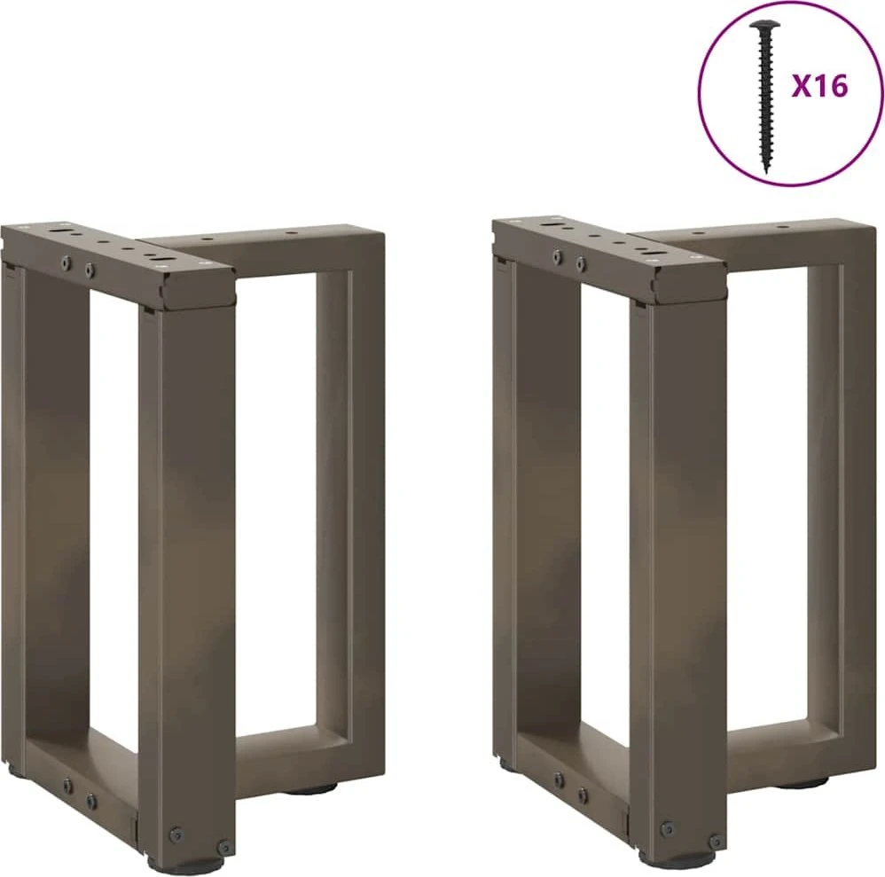 Kavos staliuko kojelės, T formos, 2 vnt., juodos, 28x25x(42-43) cm, plienas