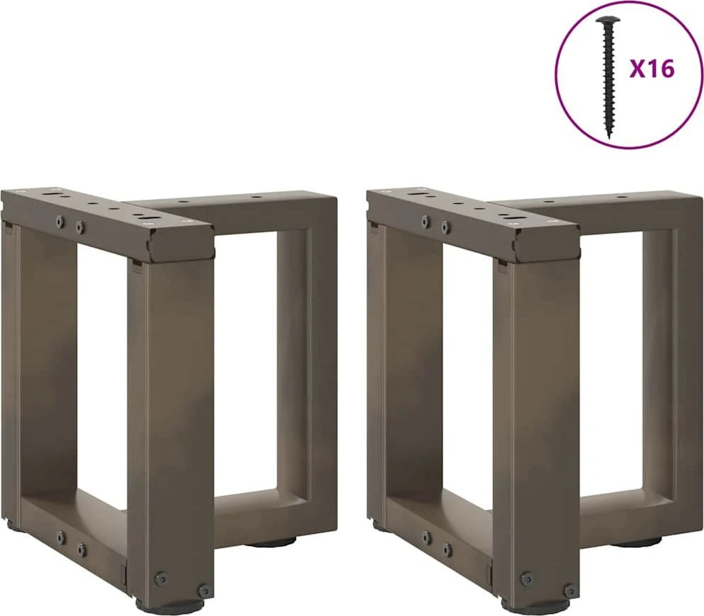 Kavos staliuko kojelės, 2 vnt., juodos, 30x25x(30-31) cm, plienas