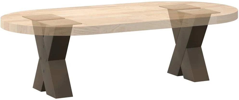Kavos staliuko kojelės, X formos, 2 vnt., natūralus plienas, 30x(30-31) cm, plienas