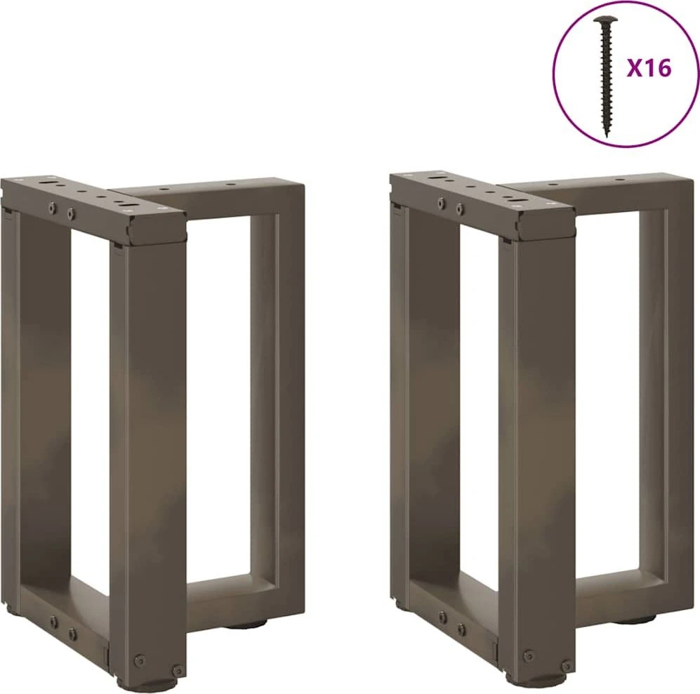 Kavos staliuko kojelės, 2 vnt., juodos, 38x25x(42-43) cm, plienas