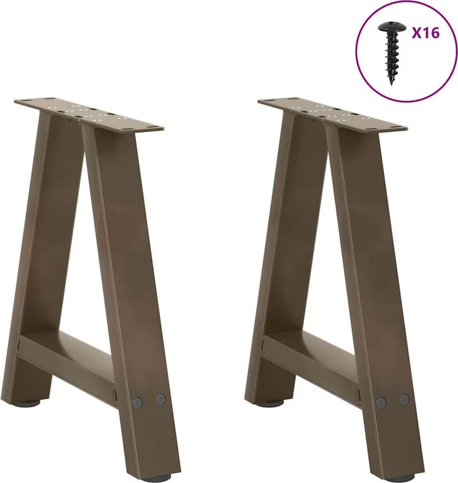Kavos staliuko kojelės, A formos, 2 vnt., 38x(42-43) cm, plienas