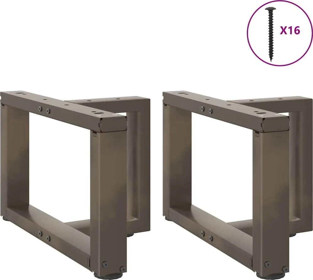 Kavos staliuko kojelės, T formos, 2 vnt., juodos, 50x25x(30-31) cm, plienas