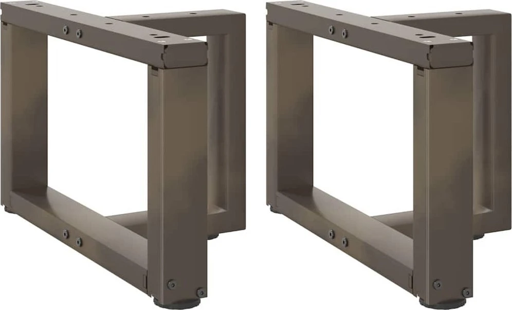 Kavos staliuko kojelės, T formos, 2 vnt., juodos, 50x25x(30-31) cm, plienas
