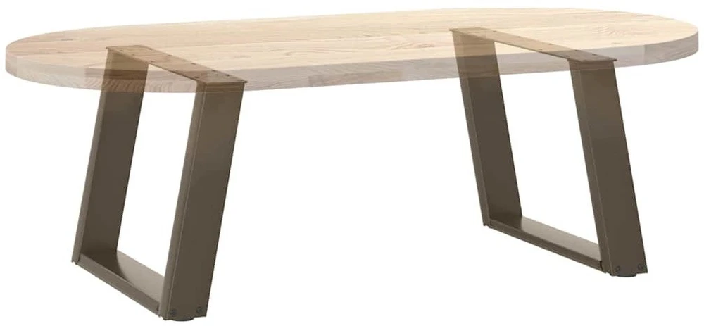 Kavos staliuko kojelės, U formos, 2 vnt., natūralus plienas, 50x(42-43) cm, plienas