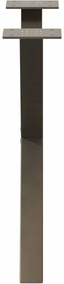 Kavos staliuko kojelės, X formos, 2 vnt., natūralus plienas, 50x(42-43) cm, plienas
