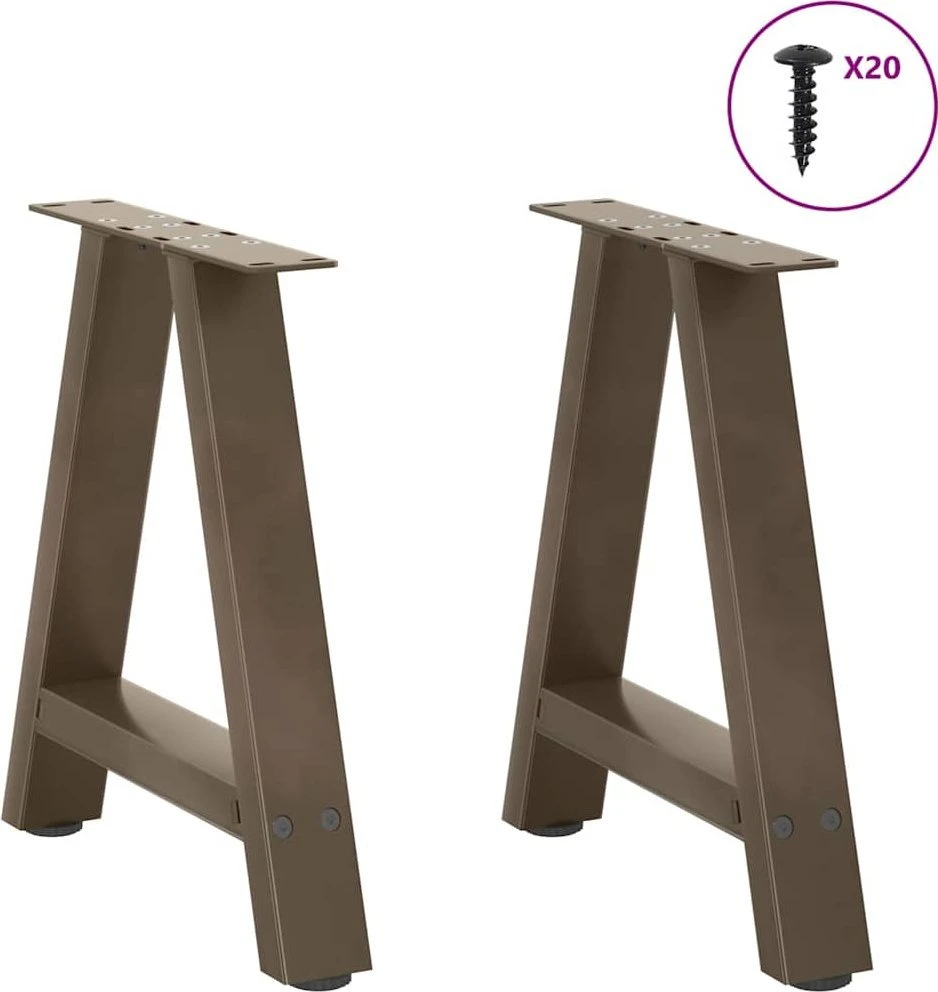 Kavos staliuko kojelės, A formos, 2 vnt., 50x(42-43) cm, plienas