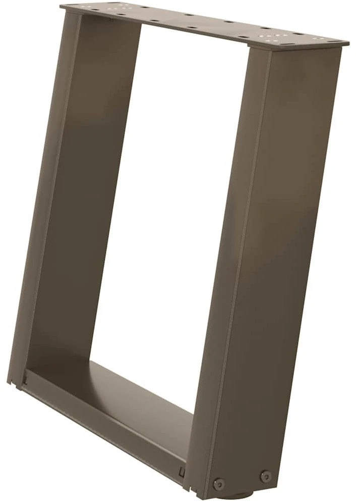 Kavos staliuko kojelės, U formos, 2 vnt., natūralus plienas, 50x(42-43) cm, plienas