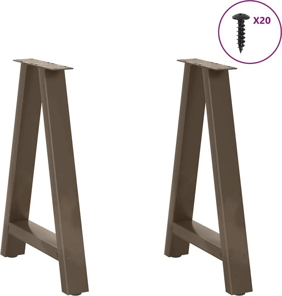 Valgomojo stalo kojelės, A formos, 2 vnt., 60x(72-73) cm, plienas