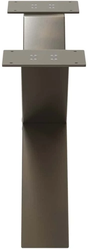 Kavos staliuko kojelės, X formos, 2 vnt., natūralus plienas, 70x(30-31) cm, plienas