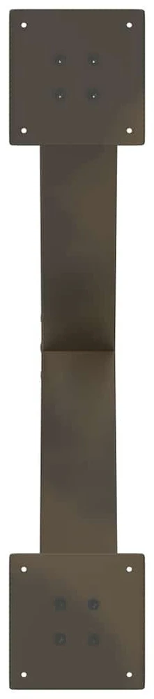 Kavos staliuko kojelės, X formos, 2 vnt., natūralus plienas, 70x(42-43) cm, plienas