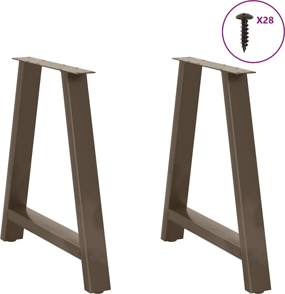 Valgomojo stalo kojelės, A formos, 2 vnt., 80x(72-73) cm, plienas