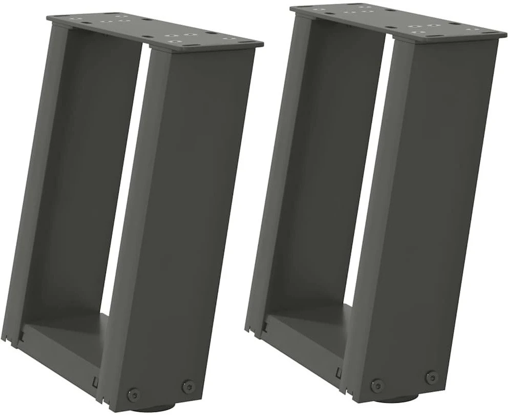 Kavos staliuko kojelės, 2 vnt., antracito spalvos, 30x(30-31) cm, plienas