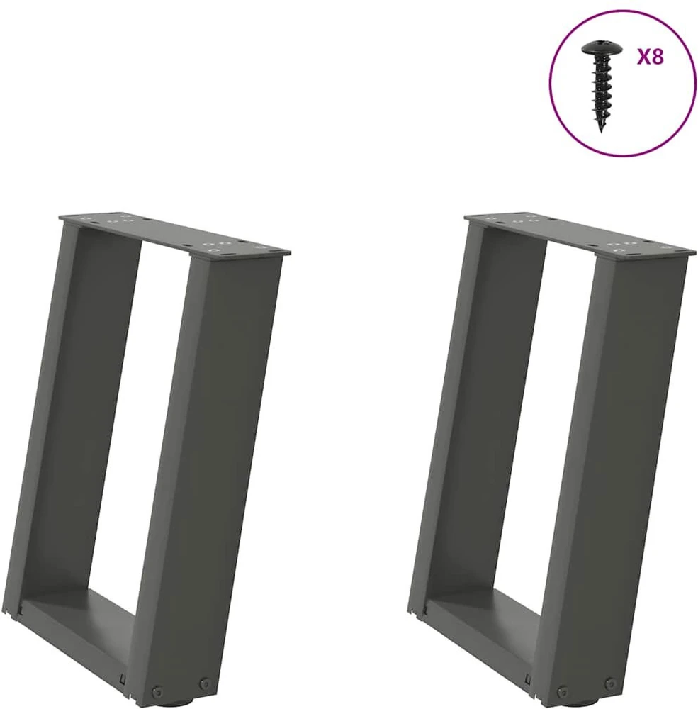 Kavos staliuko kojelės, 2 vnt., antracito spalvos, 28x(42-43) cm, plienas