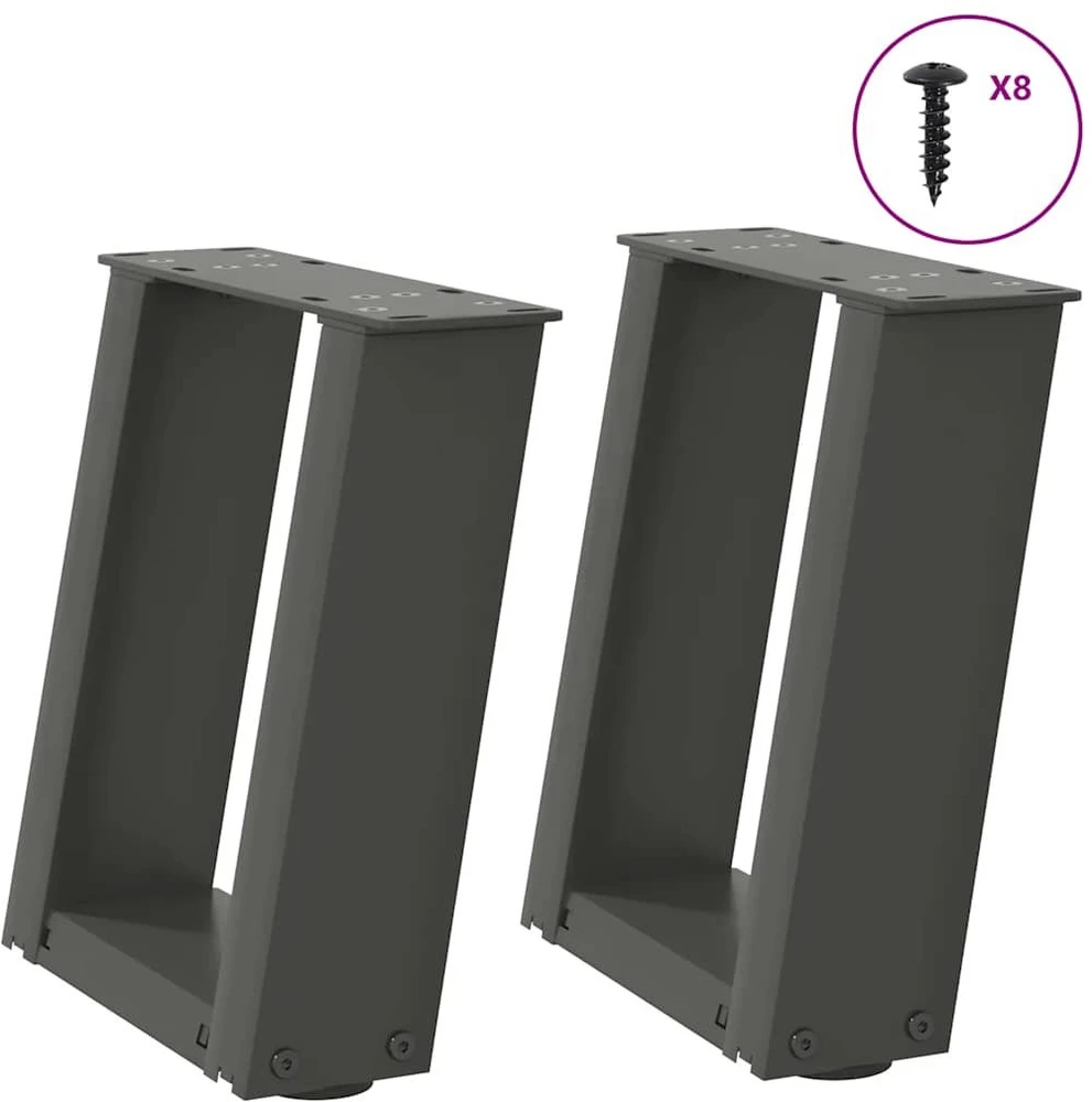 Kavos staliuko kojelės, 2 vnt., antracito spalvos, 30x(30-31) cm, plienas