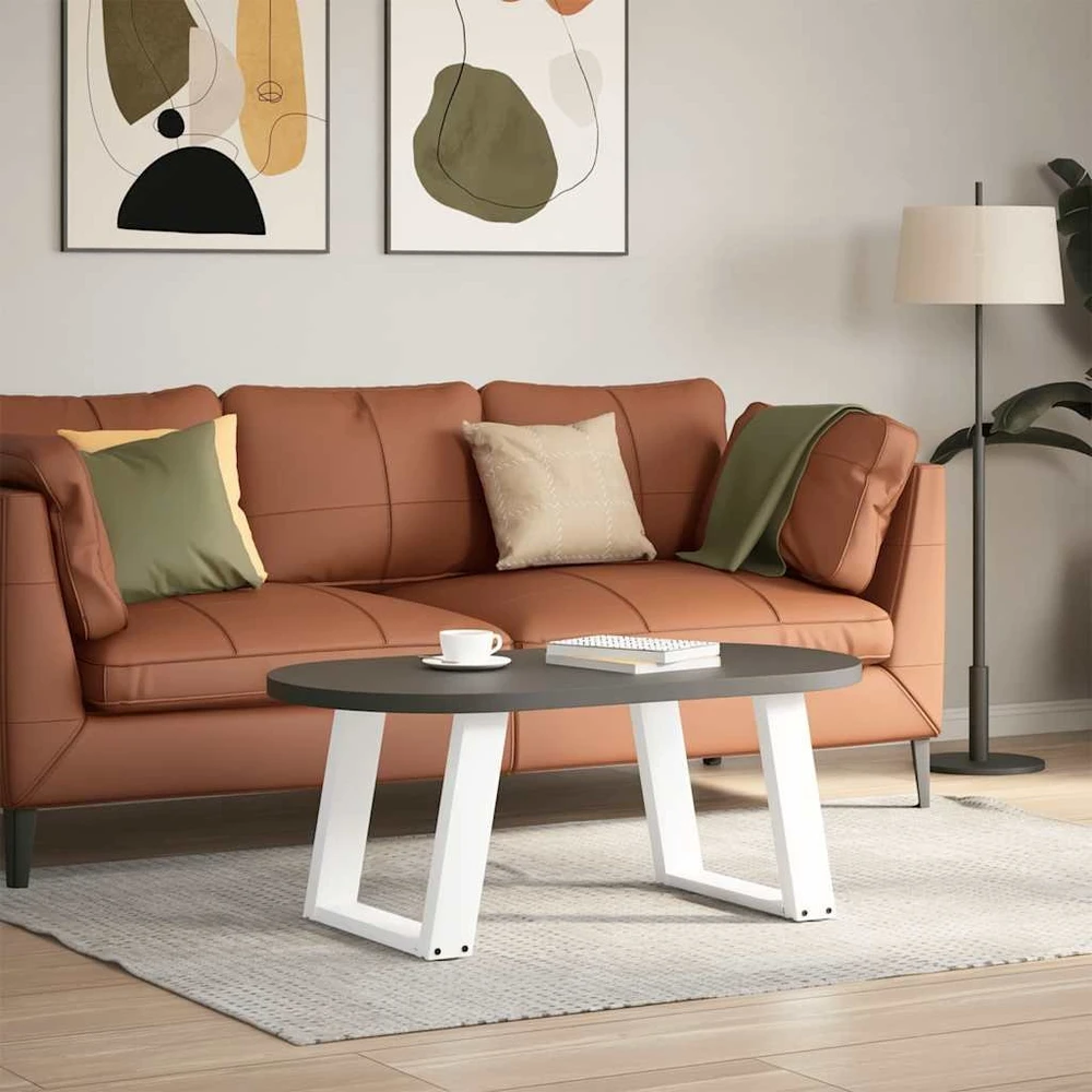 Kavos staliuko kojelės, 2 vnt., baltos, 50x(42-43) cm, plienas, U formos