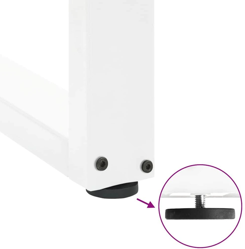 Kavos staliuko kojelės, U formos, 2 vnt., balta, 100x(72-73) cm