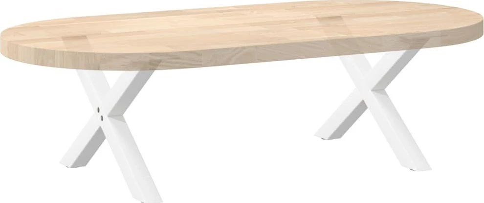 Kavos staliuko kojelės, X formos, 2 vnt., baltos, 50x(30-31) cm, plienas