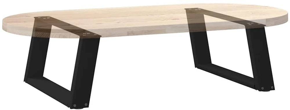 Kavos staliuko kojelės, U formos, 2 vnt., juoda, 60x(30-31)cm