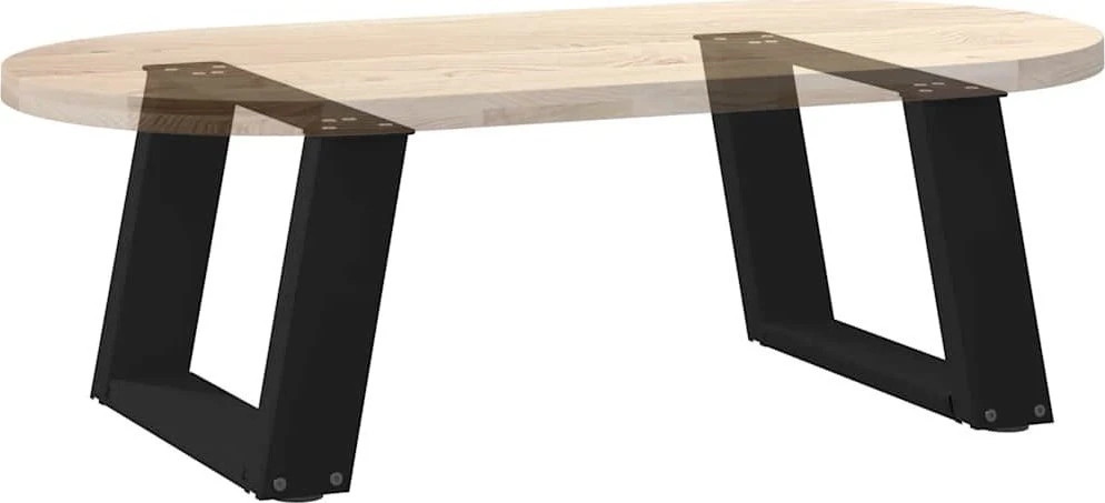 Kavos staliuko kojelės, U formos, 2 vnt., juoda, 40x(30-31)cm