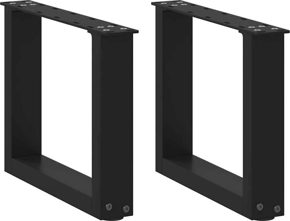 Kavos staliuko kojelės, U formos, 2 vnt., juoda, 40x(30-31)cm
