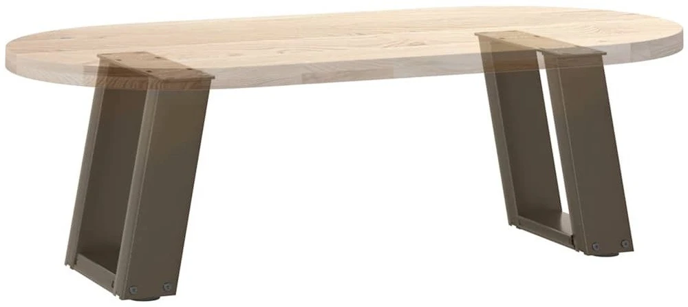 Kavos staliuko kojelės, U formos, 2 vnt., natūralus plienas, 30x(30-31) cm, plienas