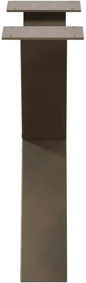 Kavos staliuko kojelės, X formos, 2 vnt., natūralus plienas, 60x(42-43) cm, plienas