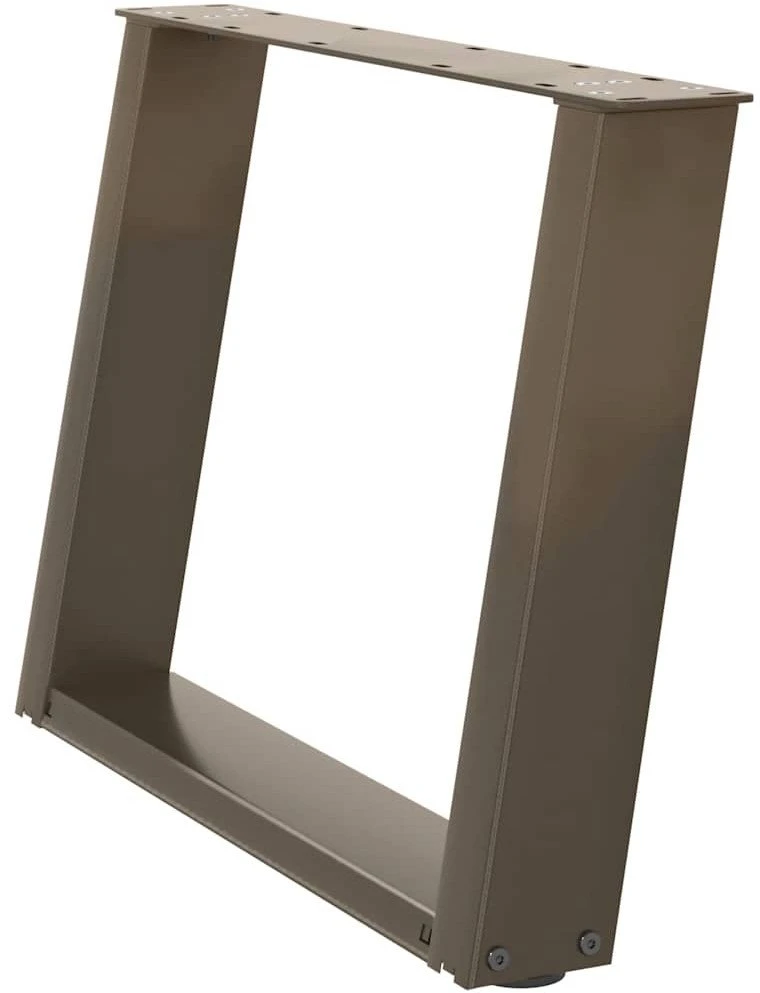 Kavos staliuko kojelės, U formos, 2 vnt., natūralus plienas, 60x(42-43) cm, plienas