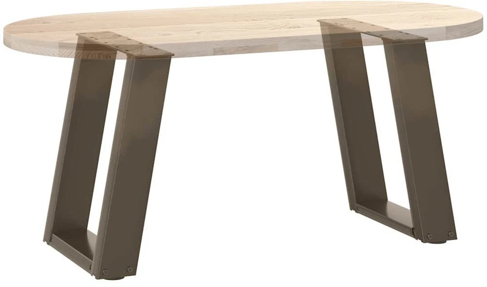 Kavos staliuko kojelės, U formos, 2 vnt., natūralus plienas, 38x(42-43) cm, plienas