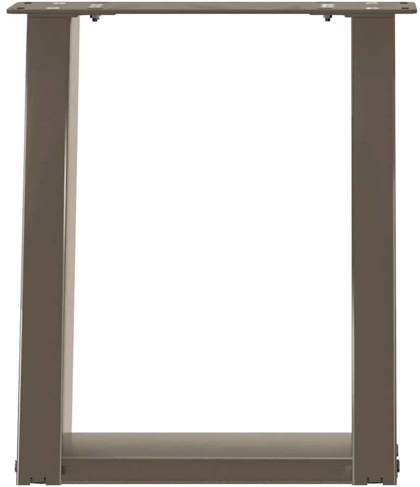 Kavos staliuko kojelės, U formos, 2 vnt., natūralus plienas, 28x(42-43) cm, plienas
