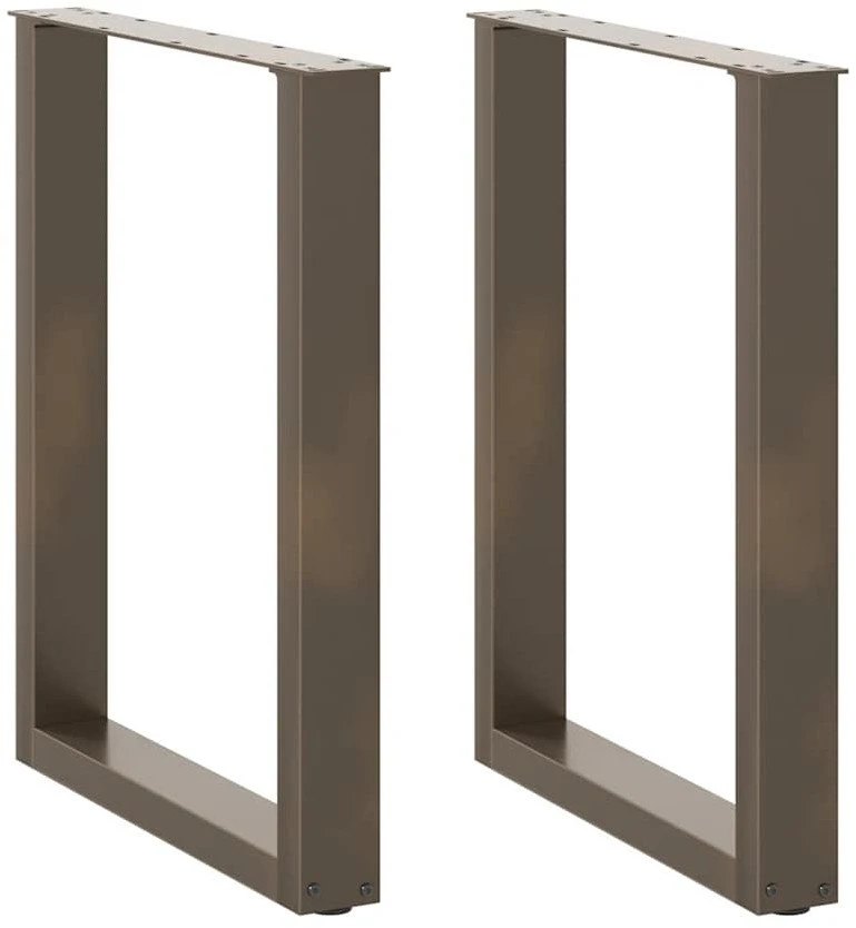 Valgomojo stalo kojelės, U formos, 2 vnt., natūralus plienas, 70x(72-73) cm, plienas