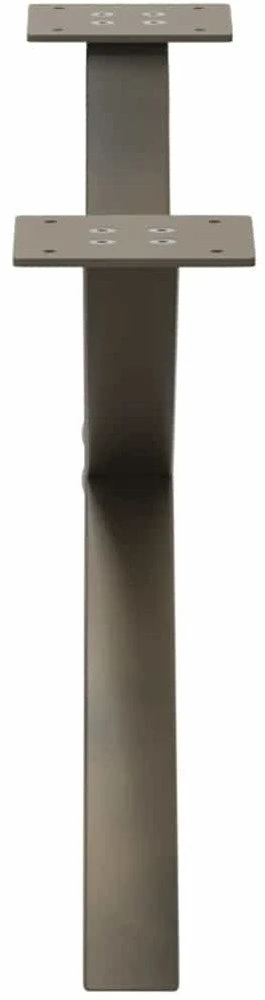 Kavos staliuko kojelės, X formos, 2 vnt., natūralus plienas, 70x(30-31) cm, plienas