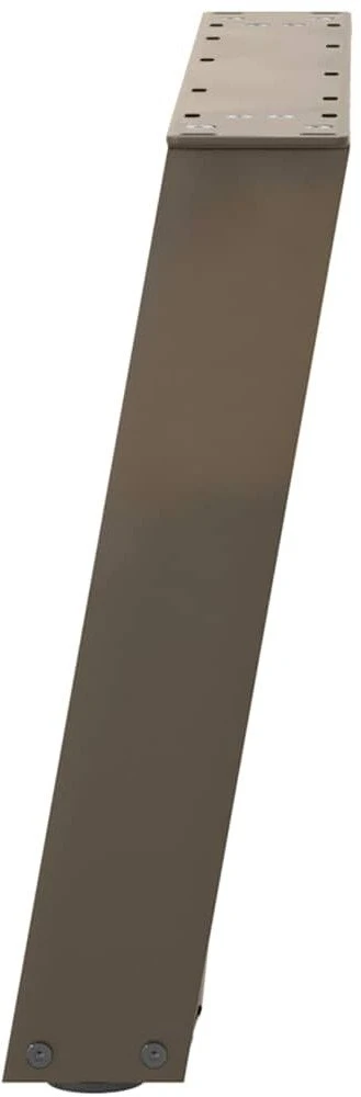Kavos staliuko kojelės, U formos, 2 vnt., natūralus plienas, 60x(42-43) cm, plienas
