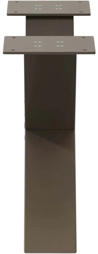 Kavos staliuko kojelės, X formos, 2 vnt., natūralus plienas, 60x(30-31) cm, plienas