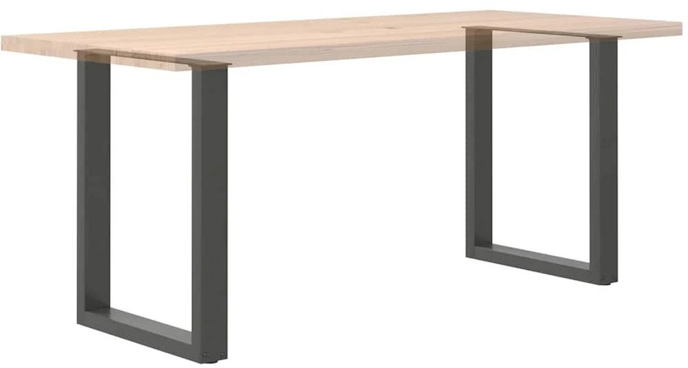 Valgomojo stalo kojelės, U formos, 2 vnt., natūralus plienas, 70x(72-73) cm, plienas
