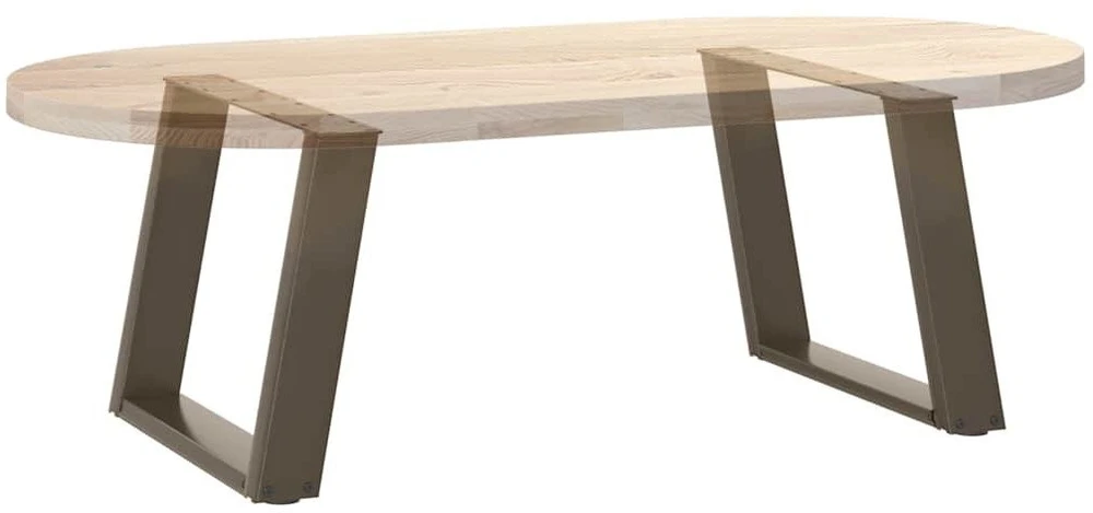 Kavos staliuko kojelės, U formos, 2 vnt., natūralus plienas, 60x(42-43) cm, plienas