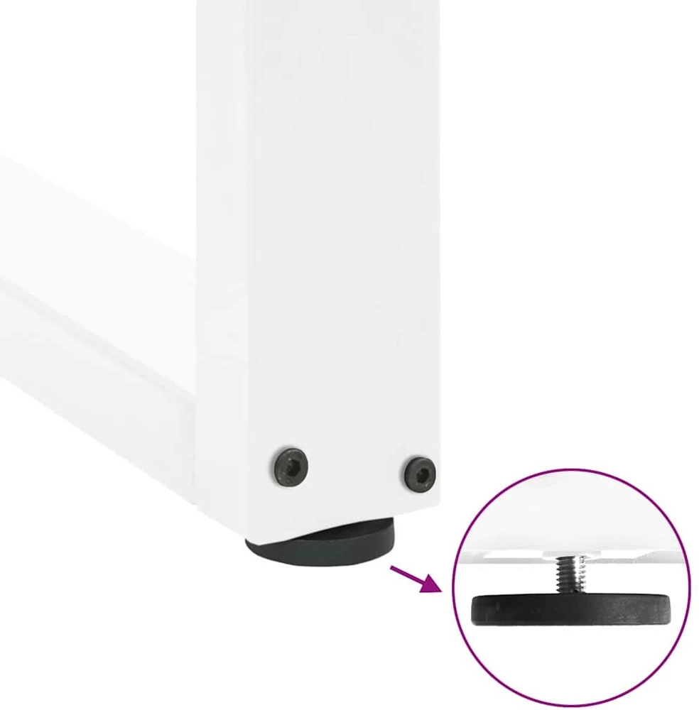Valgomojo stalo kojelės, 3 vnt., baltos, 70x(72-73) cm, plienas, U formos