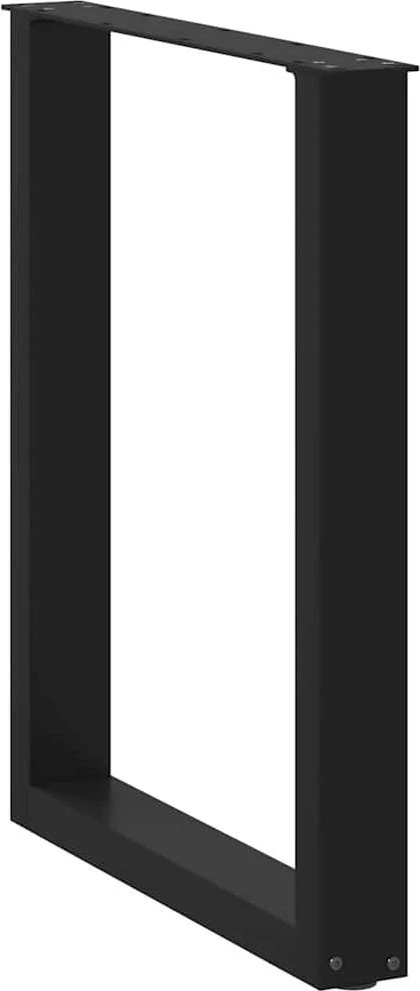 Valgomojo stalo kojelės, 3 vnt., juodos, 70x(72-73) cm, plienas, U formos
